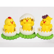 Цукрові фігурки «Курчата в шкарлупі» 3 шт прикраси на паску