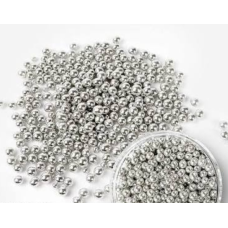 Посипка кондитерська «Дзеркальні кульки» срібні 5 мм, Італія