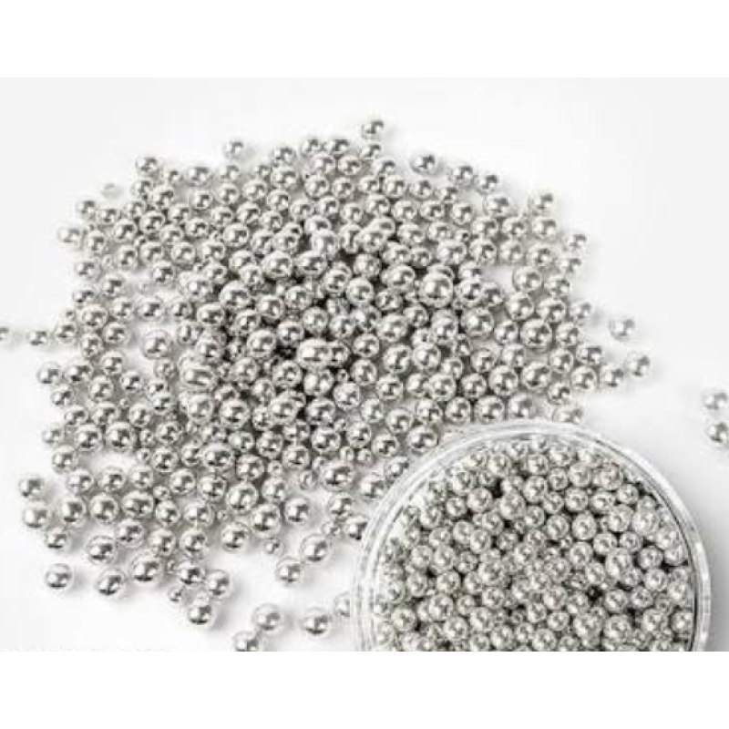 Посипка кондитерська «Дзеркальні кульки» срібні 5 мм, Італія