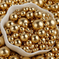 Посипка дзеркальна Золото мікс 2-7 мм 10 г