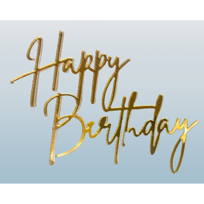 Акриловий топпер боковий Happy Birthday 8 см