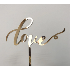 Топер Love акрил золото 12,5 см
