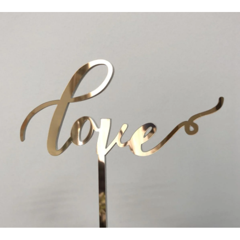 Топер Love акрил золото 12,5 см