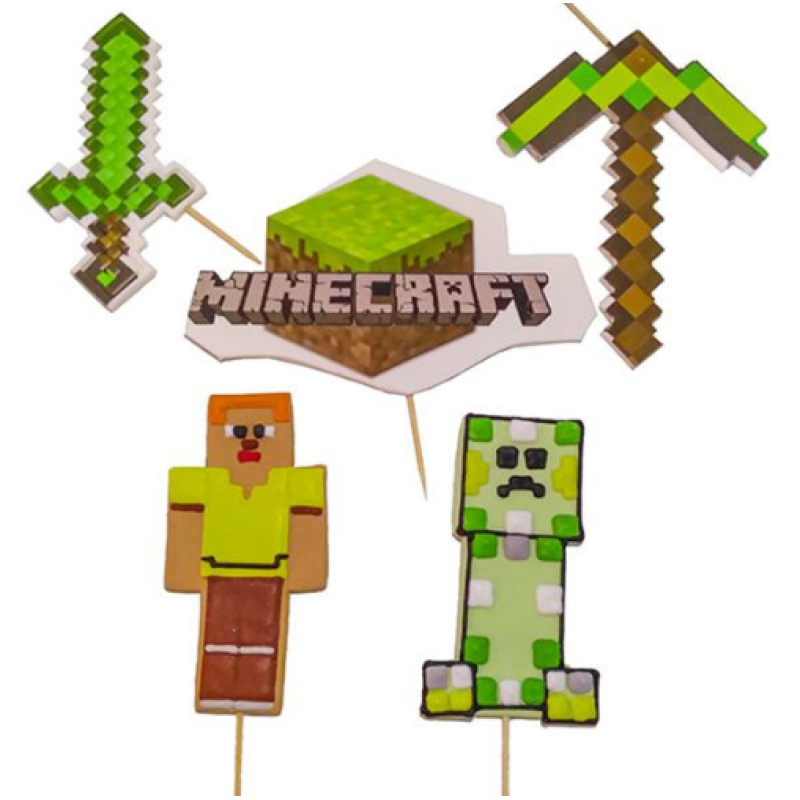 Набір цукрових прикрас Minecraft (6 шт) Майнкрафт