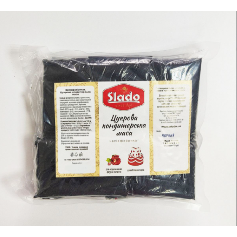 Цукрова мастика (100 г) чорна ТМ Slado