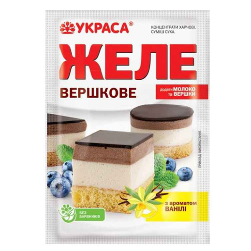 Желе ТМ Украса Желе вершкове “Ваніль“ 90 г