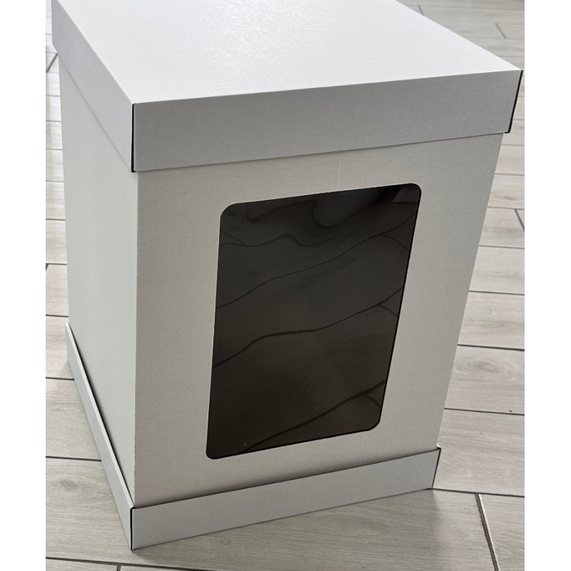 Тортовая коробка з віконцем (з трьох частин) 350х350х500