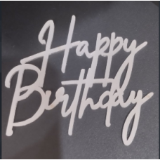 Топер бічний дзеркальний “Happy Birthday“ срібло
