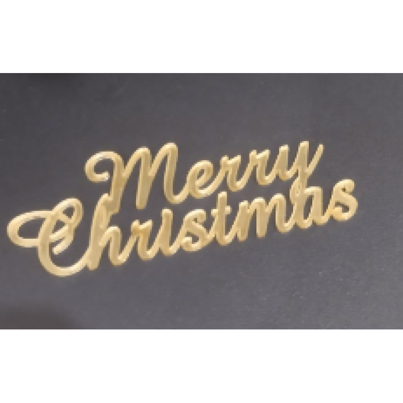 Топер дзеркальний акриловий Merry Christmas (золотий)