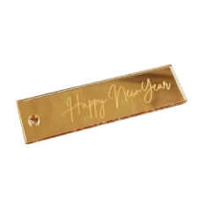 Дзеркальний топпер бірка Happy New Year (золото)