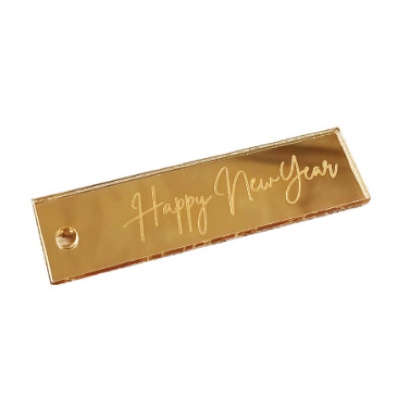 Дзеркальний топпер бірка Happy New Year (золото)