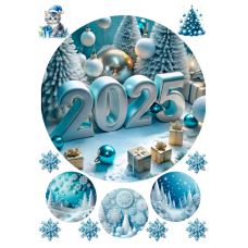 Вафельна/цукрова картинка Новий рік 2025