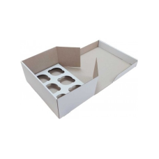 Коробка для 6 кексів, мафінів, капкейків з мікрогофрокартону 110*250*170 мм