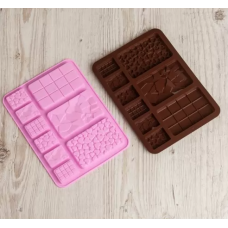 Силіконова форма Планшет із 9 шоколадок з візерунками