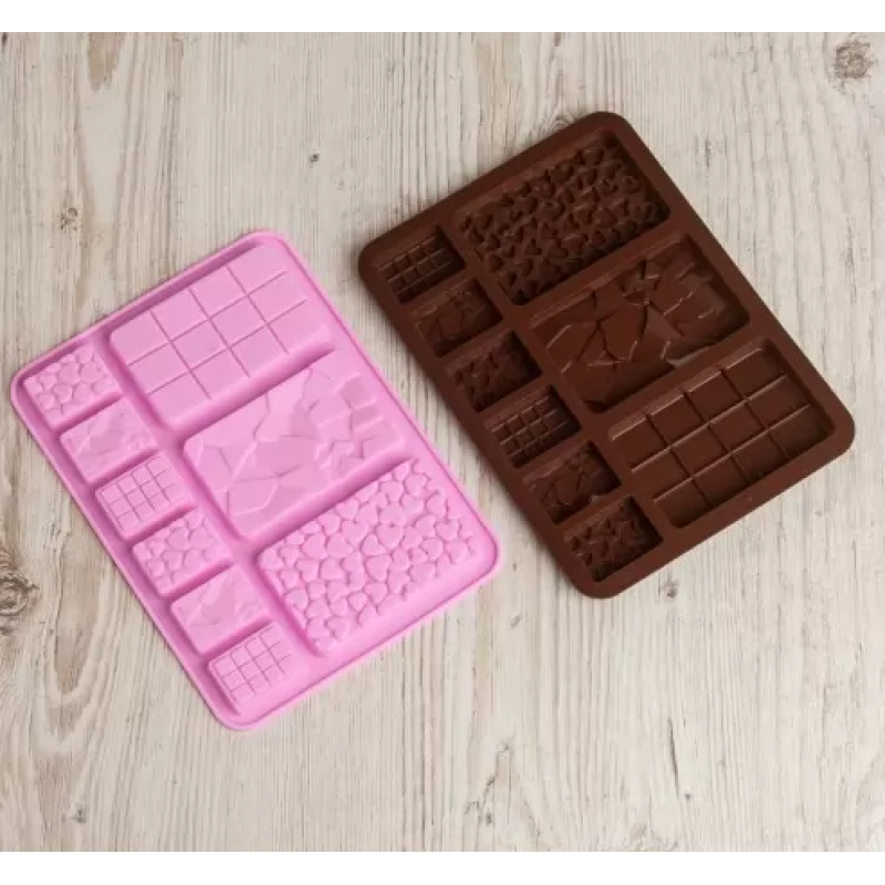 Силіконова форма Планшет із 9 шоколадок з візерунками Силіконова форма Планшет із 9 шоколадок з візерунками