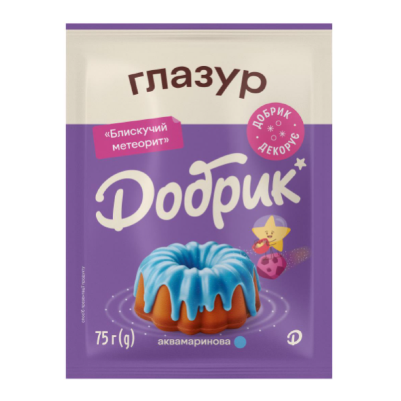 Глазур аквамаринова “Блискучий метеорит“ ТМ Добрик