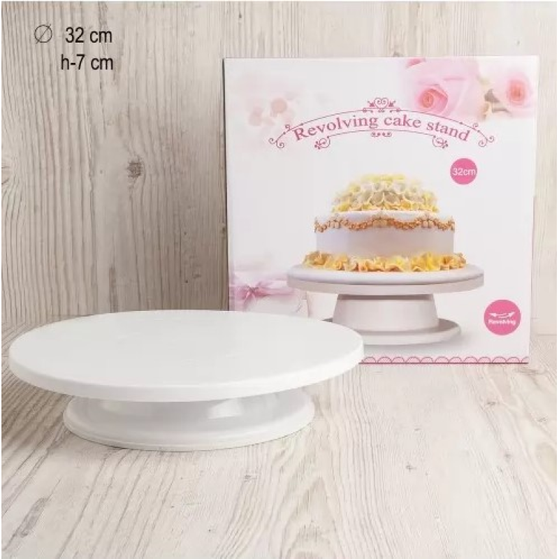 Поворотний столик пластиковий 32 см з прорезиненою ніжкою